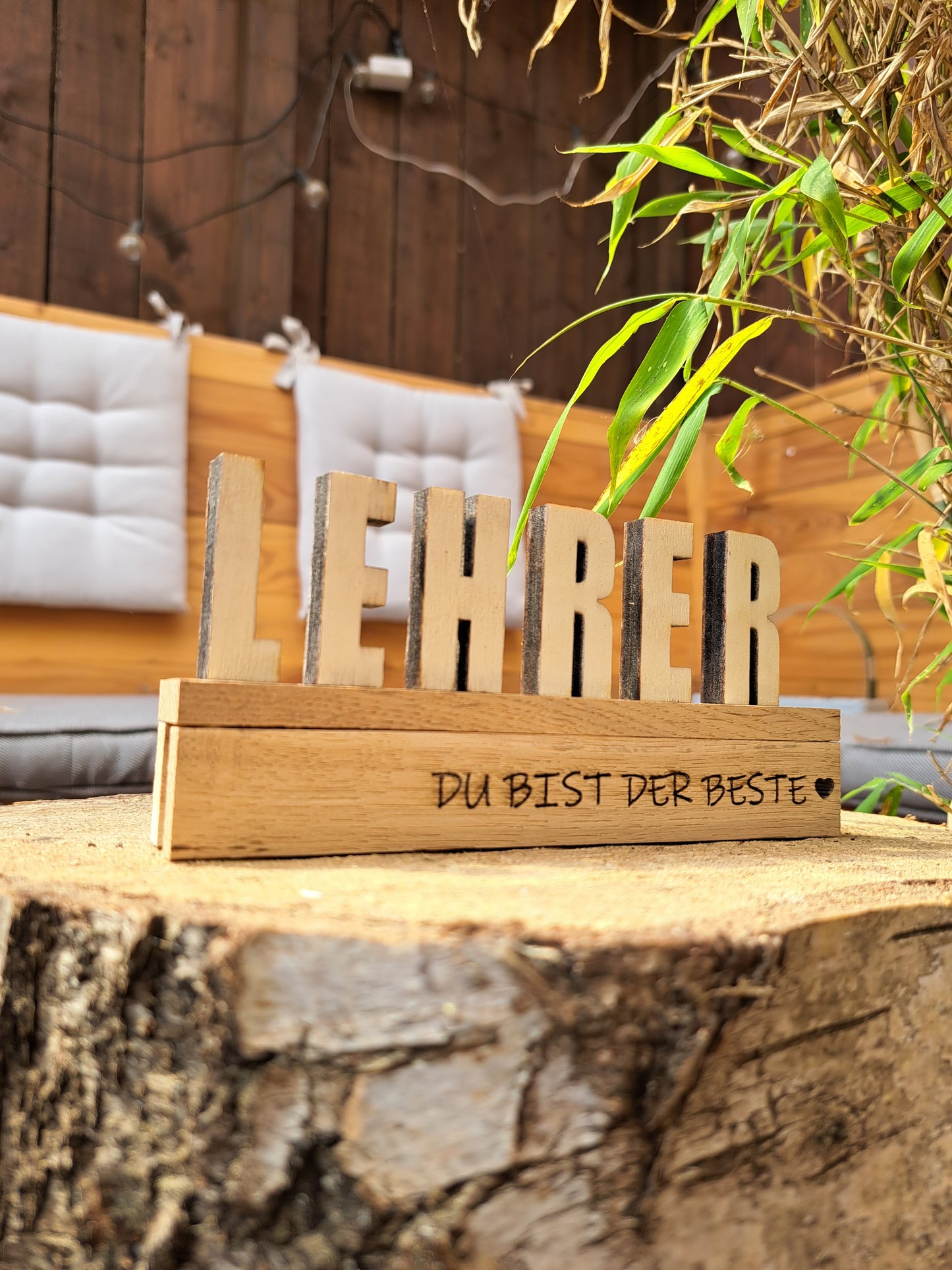 Holzschild "Lehrerin/Lehrer – Du bist die/der Beste" – Dekoratives Geschenk