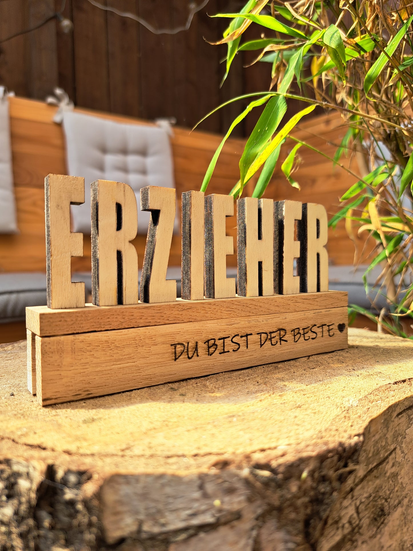 Holzschild "Erzieherin/Erzieher – Du bist die/der Beste" – Dekoratives Geschenk zum Abschied
