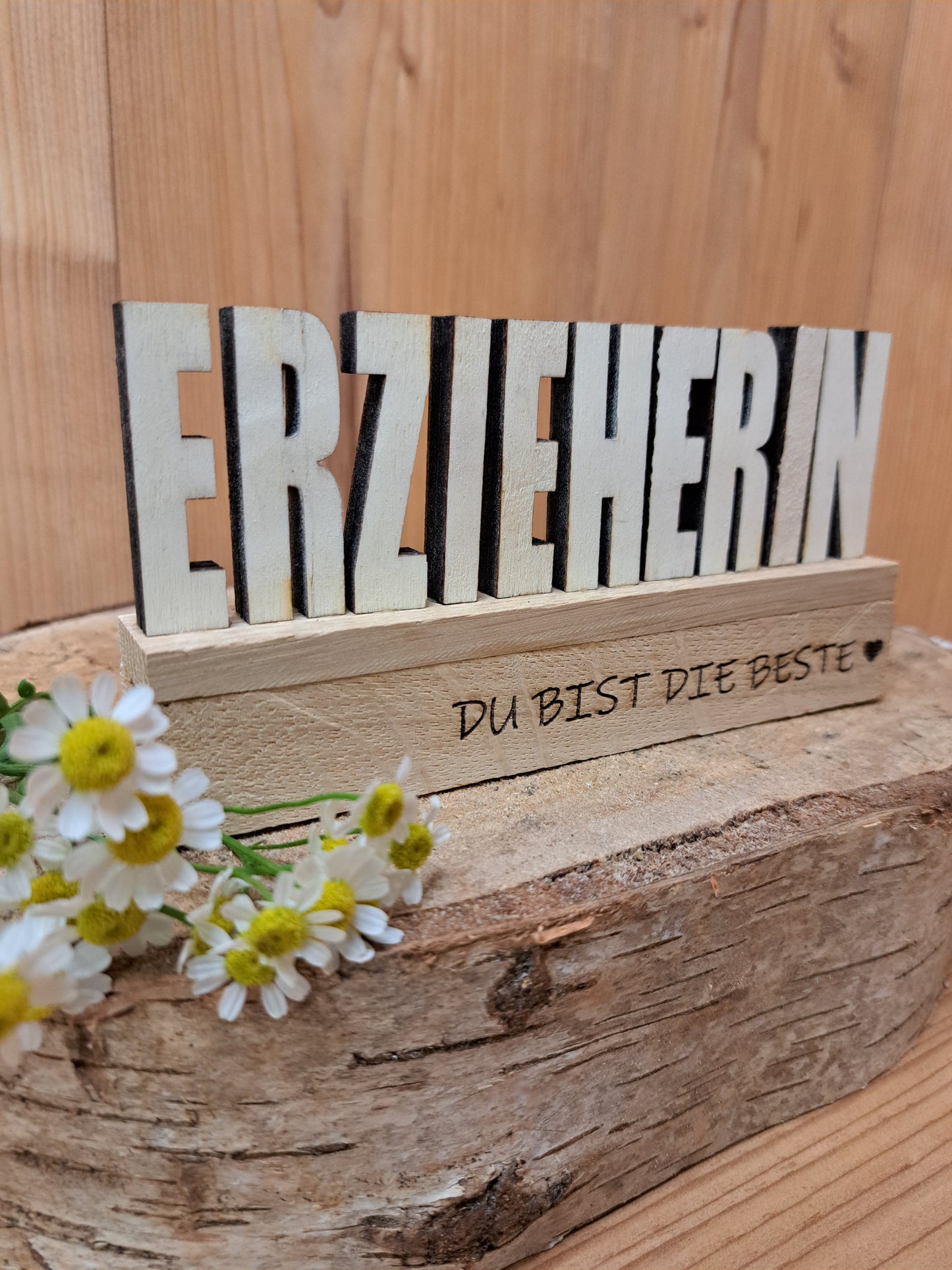 Holzschild "Erzieherin/Erzieher – Du bist die/der Beste" – Dekoratives Geschenk zum Abschied