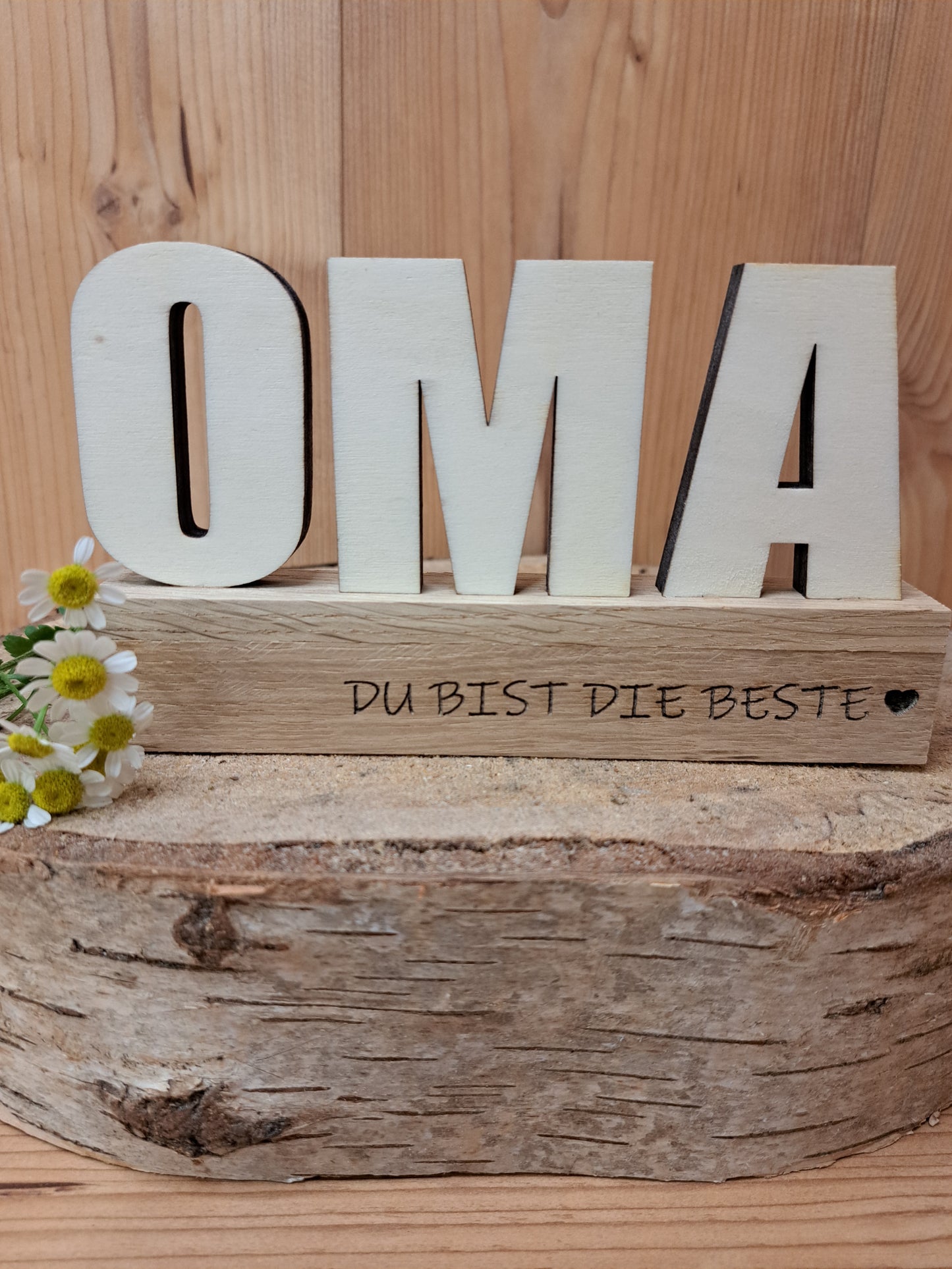 Holzschild "OMA – Du bist die Beste" – Dekoratives Geschenk für Großmütter