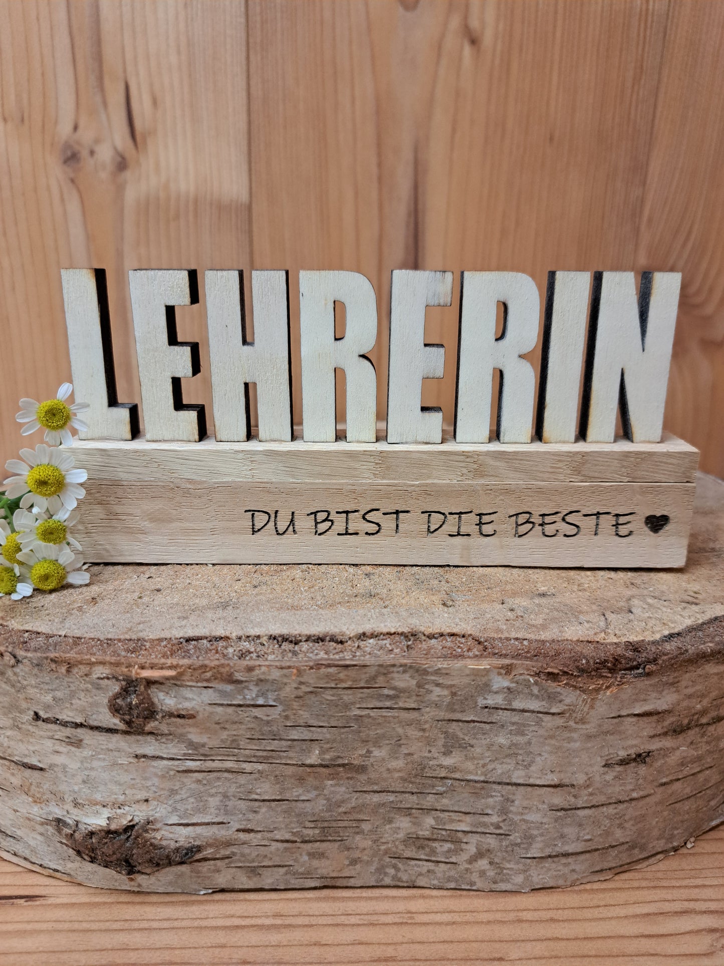 Holzschild "Lehrerin/Lehrer – Du bist die/der Beste" – Dekoratives Geschenk
