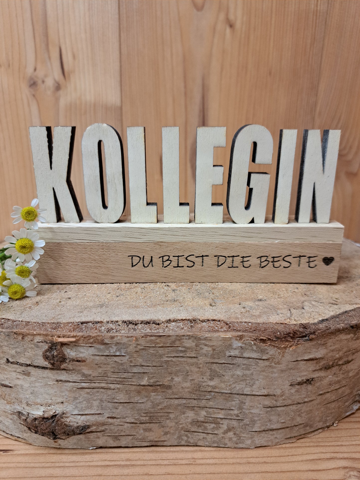 Holzdeko 'Kollegin'/ 'Kollege' mit Schriftzug 'Du bist die Beste' – Geschenkidee für Arbeitskollege/in"*