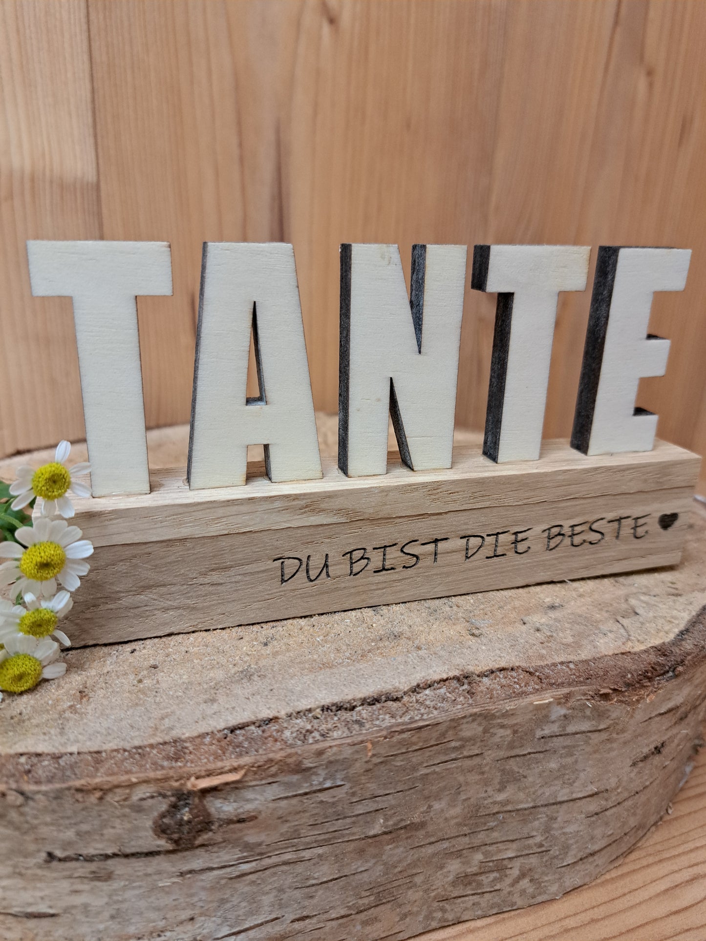 Holzdekoration/Geschenkidee "Tante - Du bist die Beste"