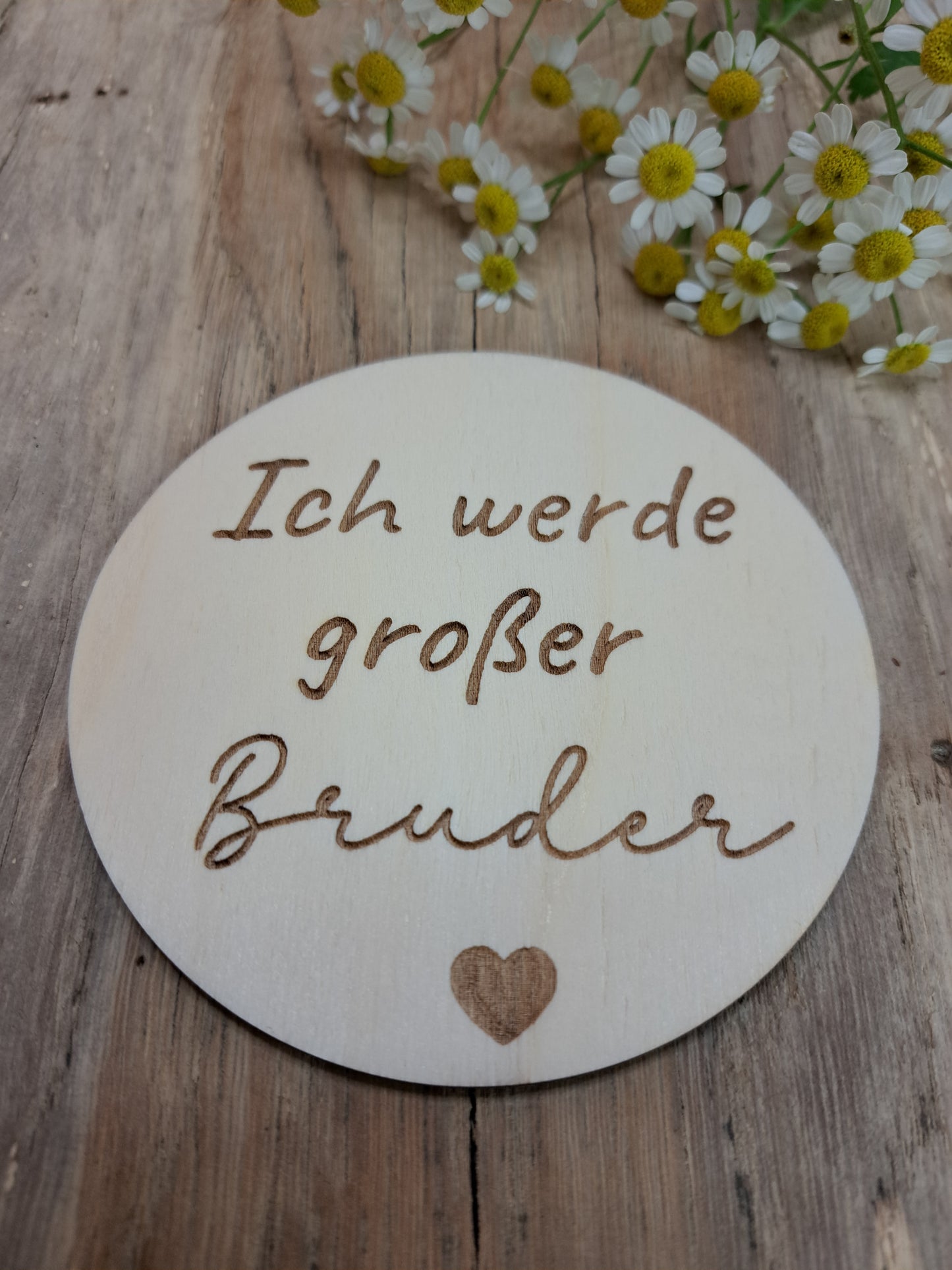 Holzschild „Ich werde großer Bruder“