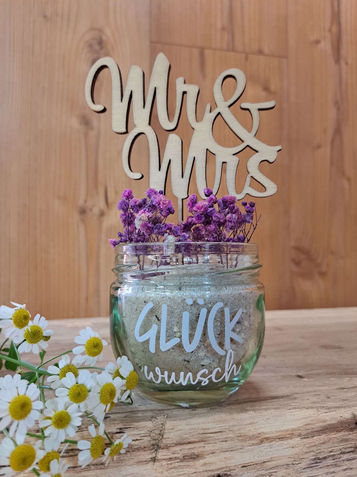 „Mr. & Mrs.“ Glücksglas – Romantisches Geschenk für Paare