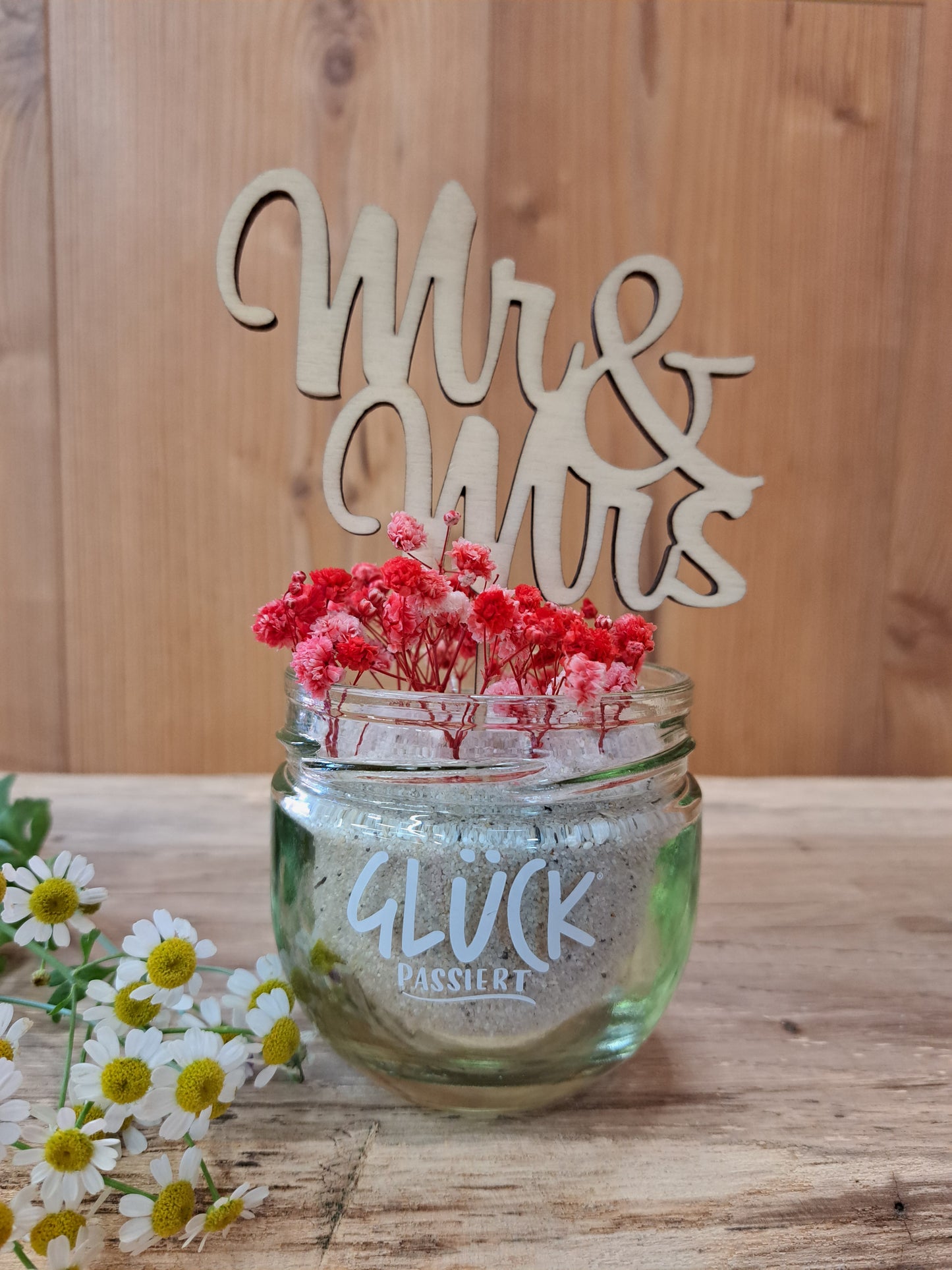 „Mr. & Mrs.“ Glücksglas – Romantisches Geschenk für Paare