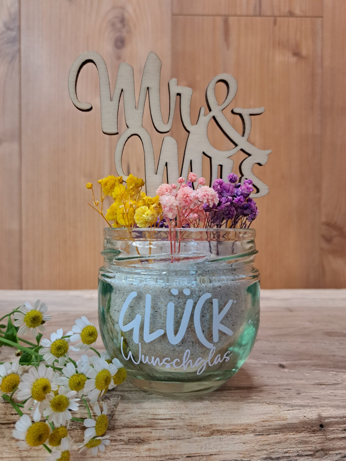„Mr. & Mrs.“ Glücksglas – Romantisches Geschenk für Paare