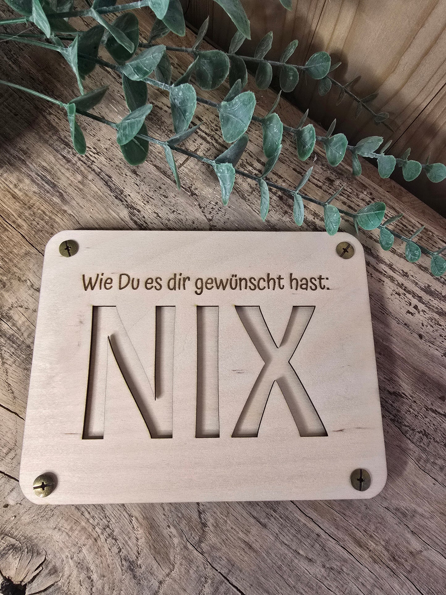 Gutschein „Wie du es dir gewünscht hast: NIX“ – humorvoll & handgemacht