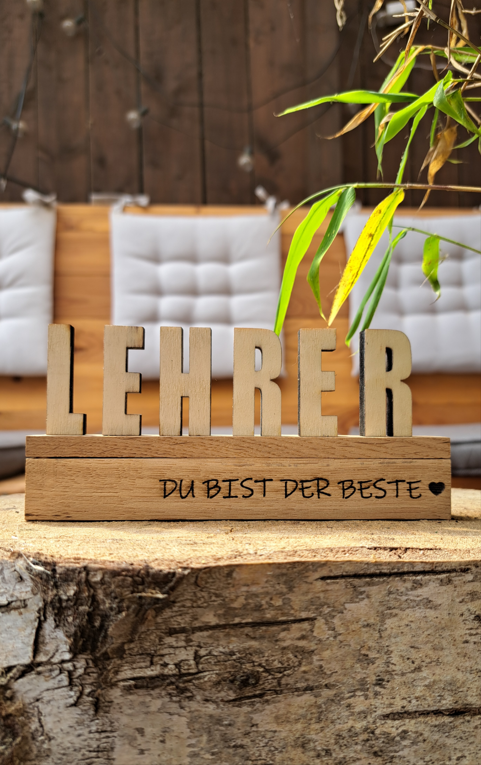 Holzschild "Lehrerin/Lehrer – Du bist die/der Beste" – Dekoratives Geschenk
