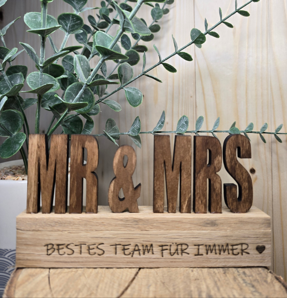 Hochzeitsgeschenk „Mr. & Mrs.“ – Bestes Team für immer