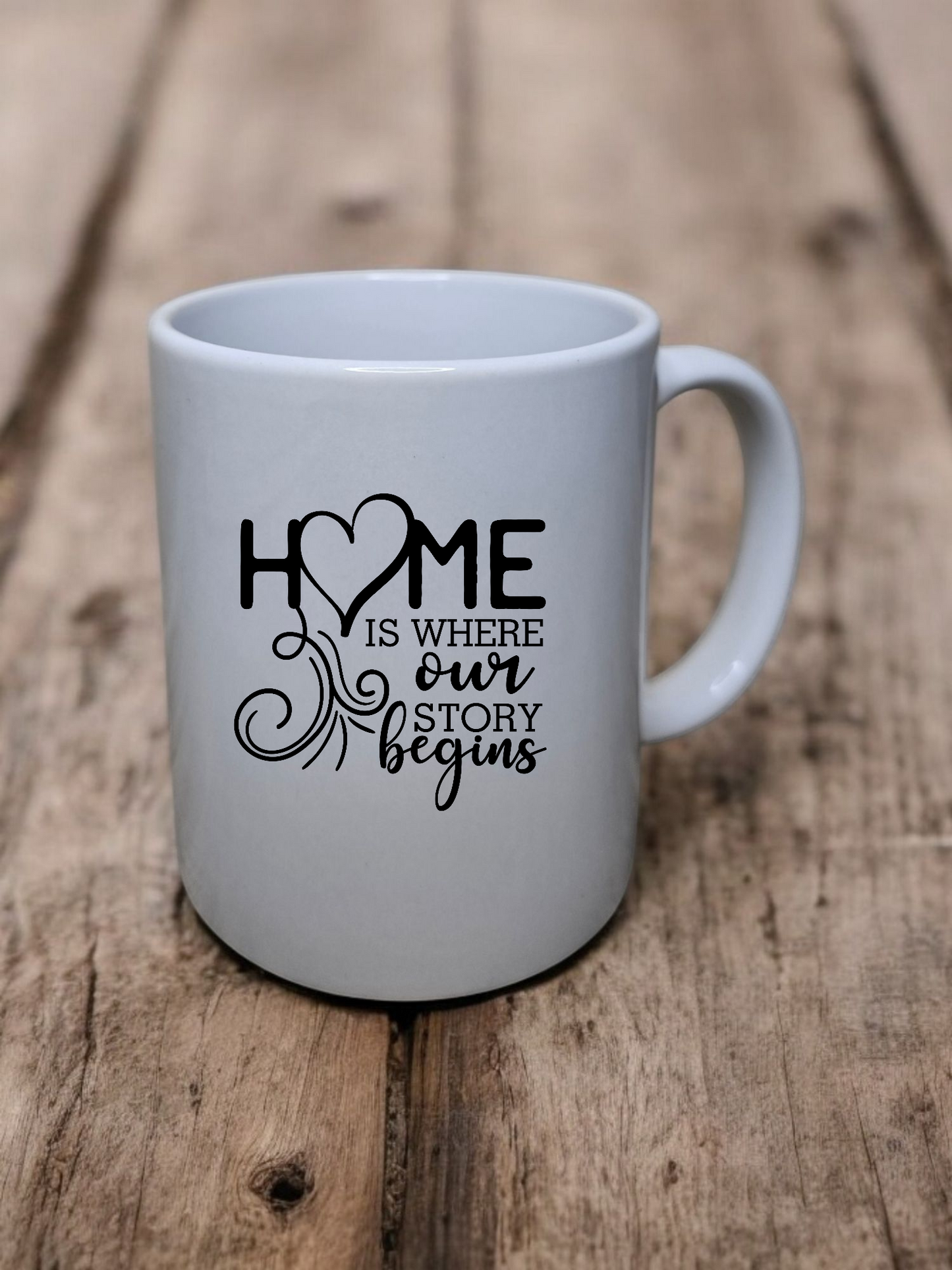 Tasse „Home is where our story begins“