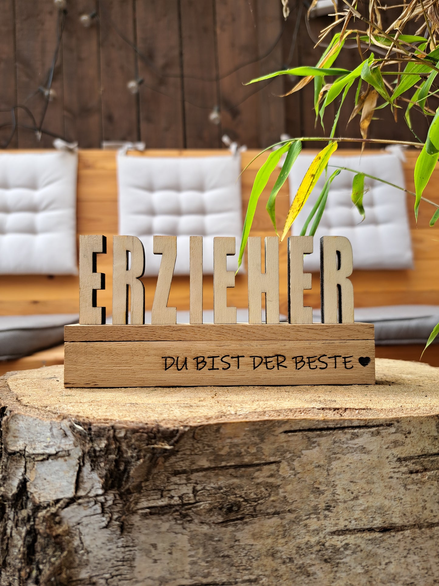 Holzschild "Erzieherin/Erzieher – Du bist die/der Beste" – Dekoratives Geschenk zum Abschied