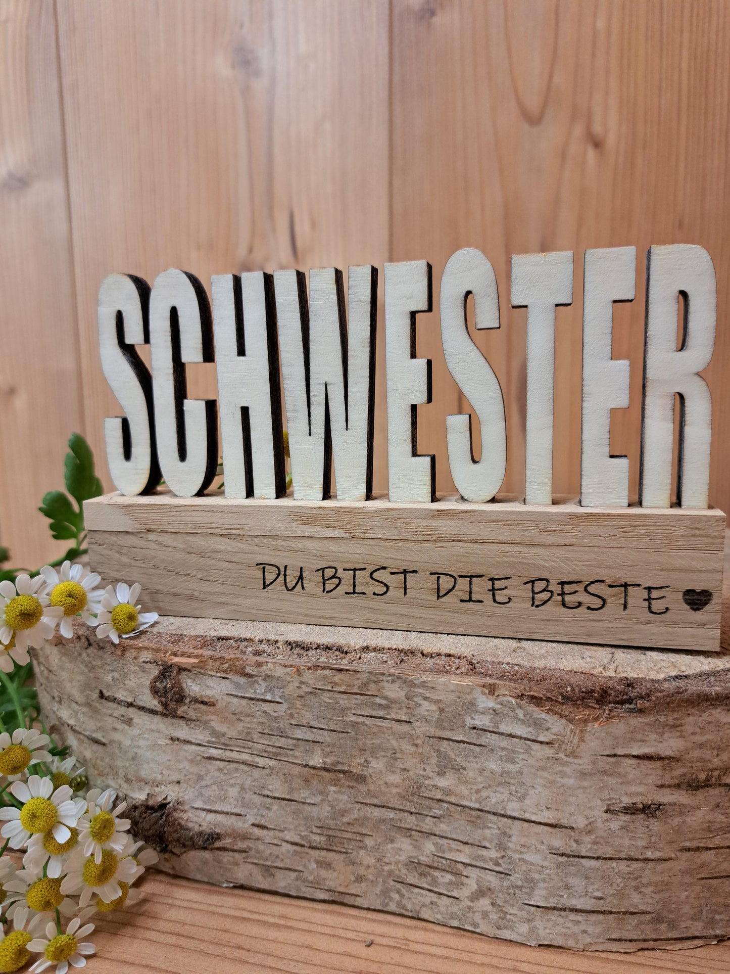 Holzschriftzug "Schwester" – Du bist die Beste