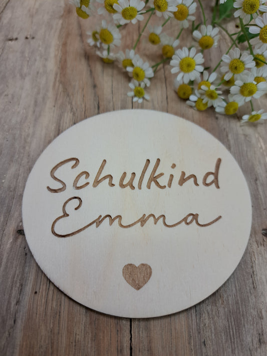 Personalisiertes Holzschild „Schulkind"