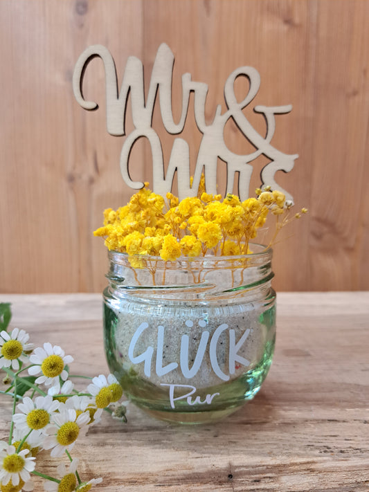 „Mr. & Mrs.“ Glücksglas – Romantisches Geschenk für Paare
