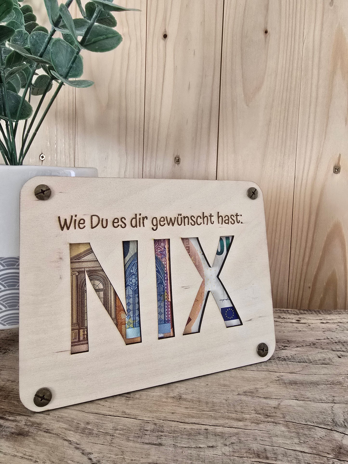 Gutschein „Wie du es dir gewünscht hast: NIX“ – humorvoll & handgemacht