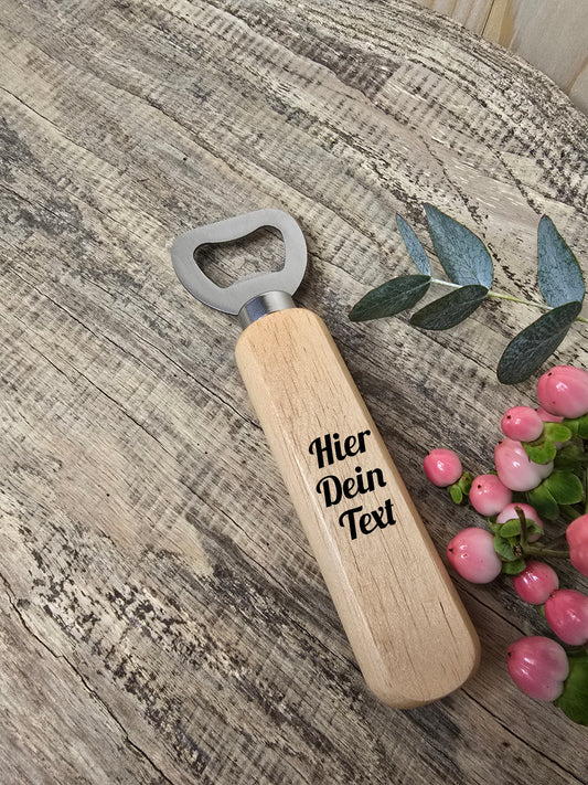 Holz-Flaschenöffner mit Gravur