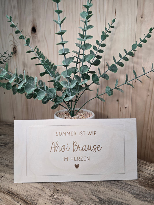Holzschild mit Gravur „Ahoi Brause" | Geschenkidee aus Birkenholz