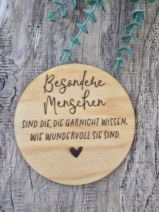 Holzschild - Besondere Menschen