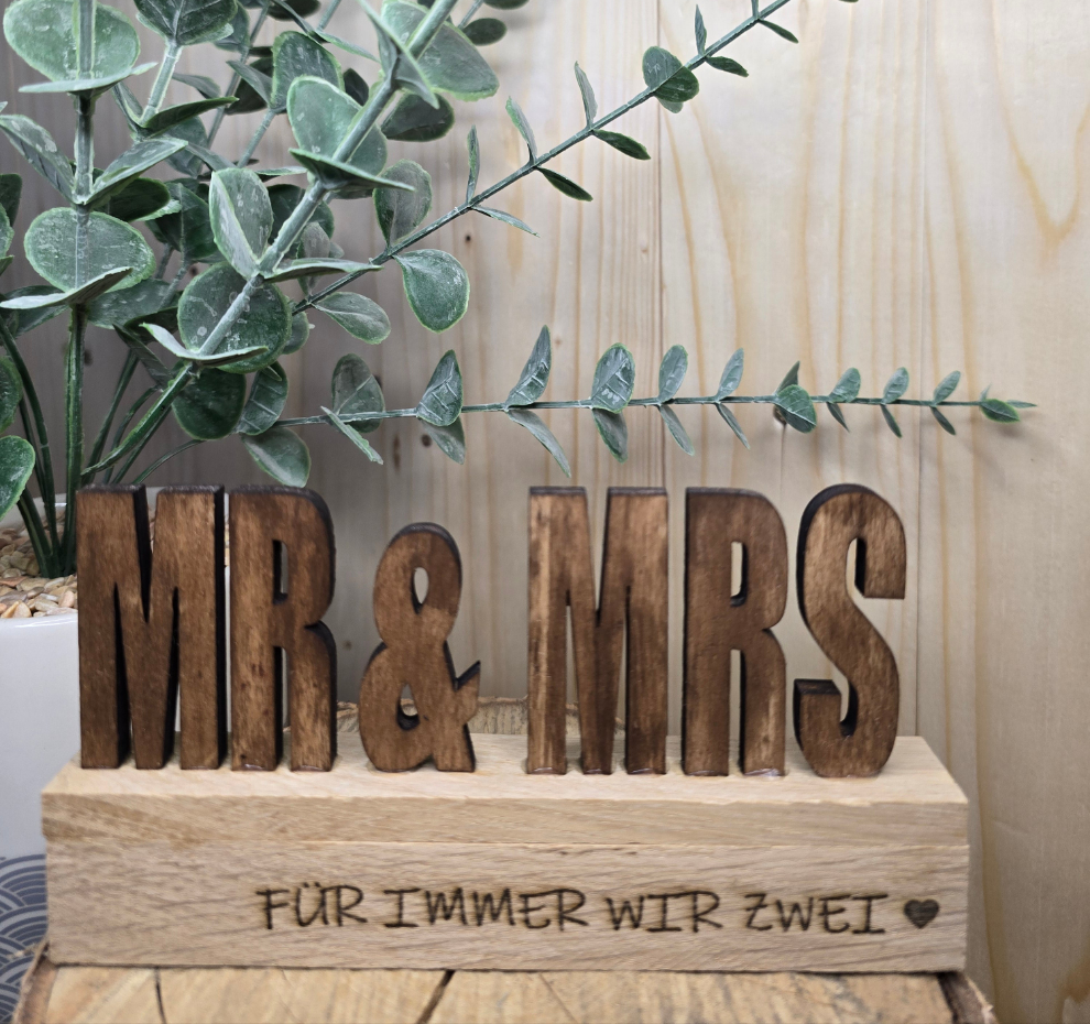 Hochzeitsgeschenk „Mr. & Mrs.“ – Für immer wir Zwei