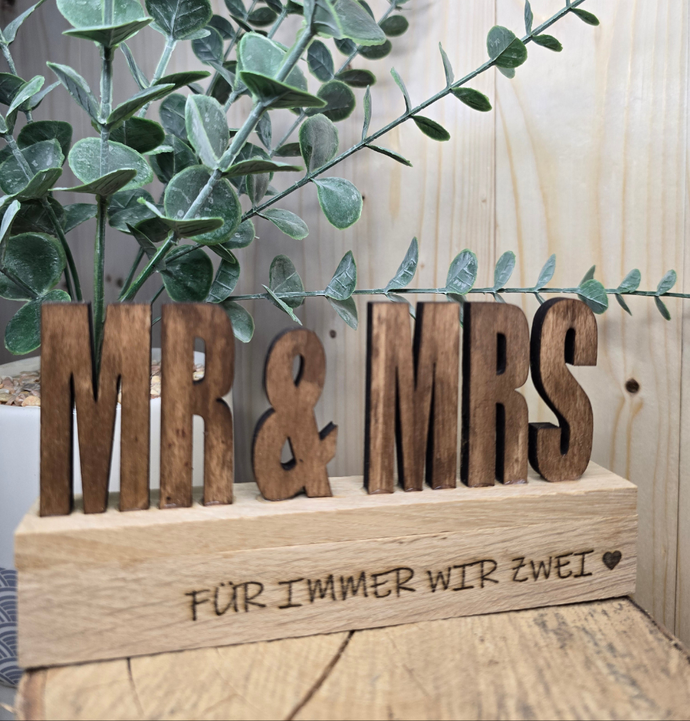 Hochzeitsgeschenk „Mr. & Mrs.“ – Für immer wir Zwei