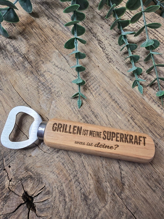 Bieröffner „Grillen ist deine Superkraft/ was ist deine?…” – Der Spaß beginnt beim Öffnen