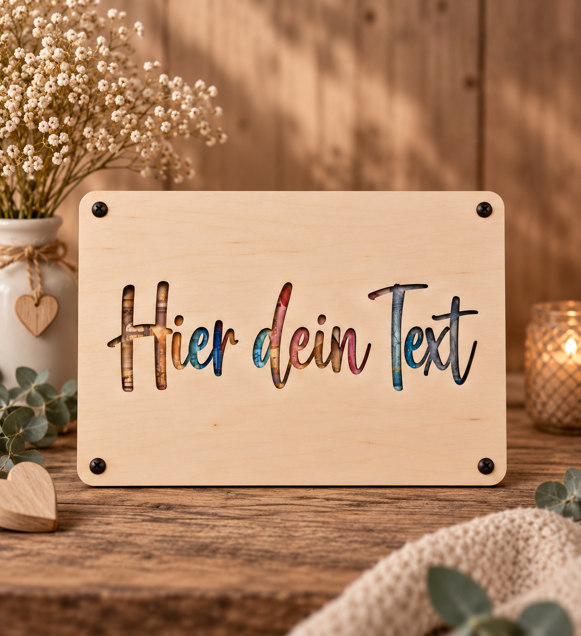 Personalisierter Gutschein aus Holz – Geldgeschenk mit Wunschnamen